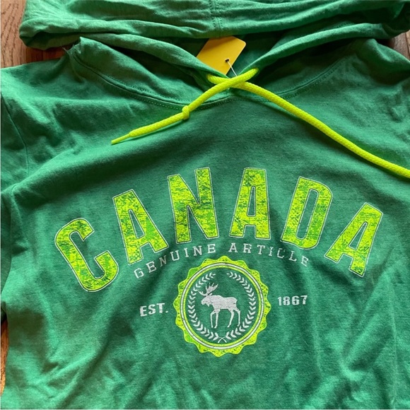 NWT | ANVIL | Canada | Bright Green | Lightweight Hooded | SMALL - Picture 2 of 3